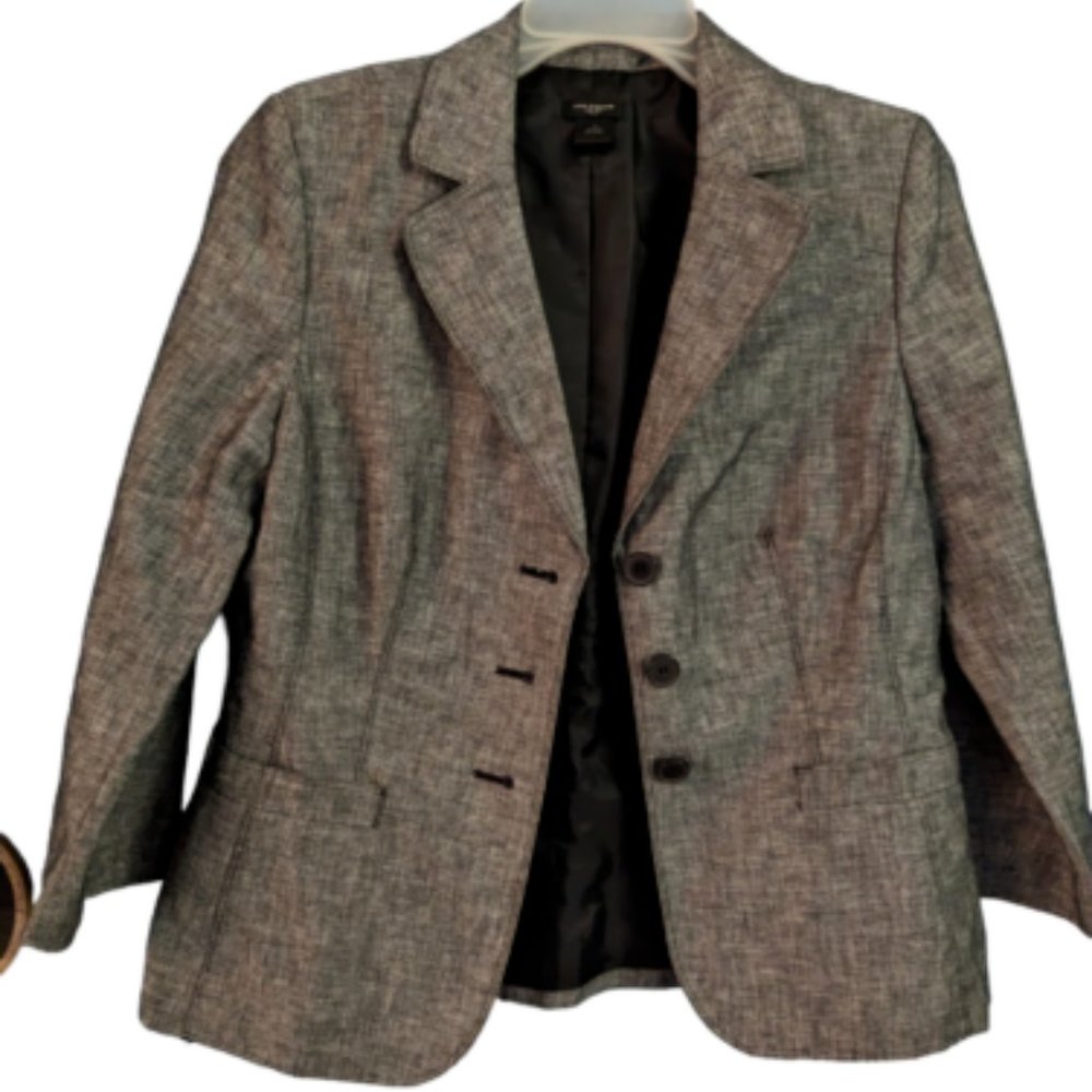 Ann Taylor Fitted Blazer -Black and White- Sz 10